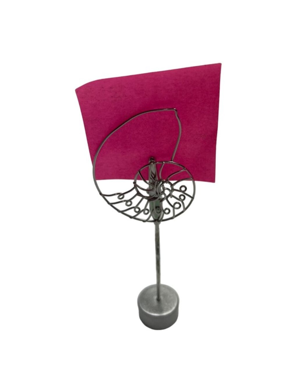 Wire Nautilus Shell-Shaped Metal Card Holder With Weighted Base